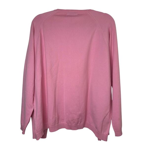 3X August Silk Bubblegum Pink Silk Blend Cardigan Sweater Y2K Preppy Luxury Soft - Picture 6 of 6